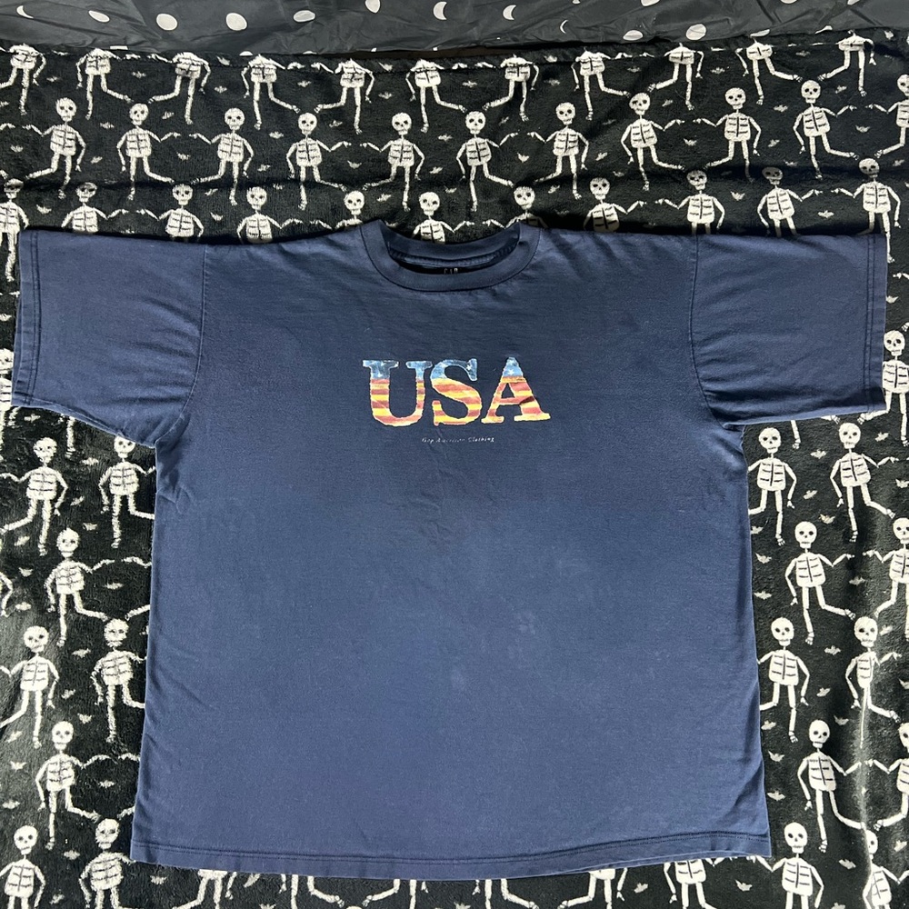 Vintage 90’s GAP Classic Blue Tee Made in U.S.A.